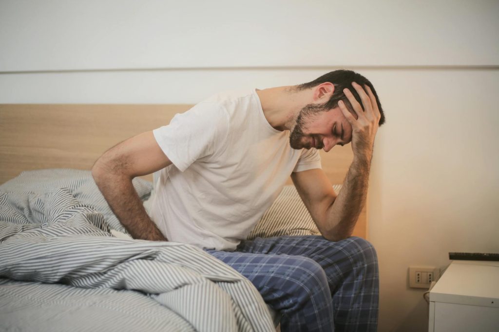 Morning headache concept: This focuses on the time of day and the issue.