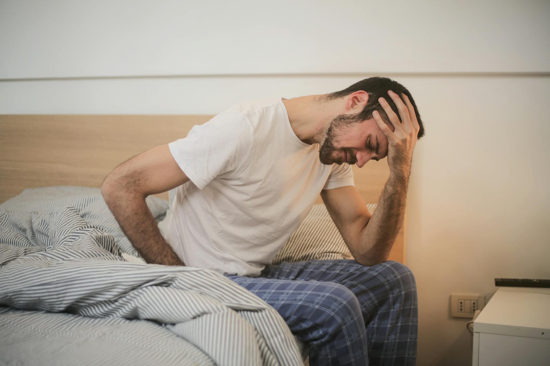 Morning headache concept: This focuses on the time of day and the issue.
